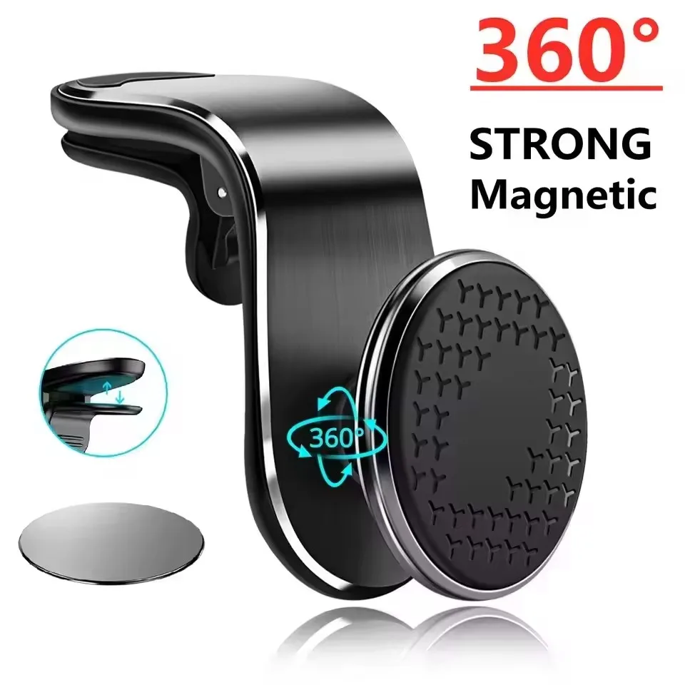 Magnetic Phone Holder For Car Vent - ที่วางโทรศัพท์ในรถยนต์แบบแม่เหล็ก ติดตั้งกับช่องแอร์ รองรับ GPS สมาร์ทโฟน และมือถือ