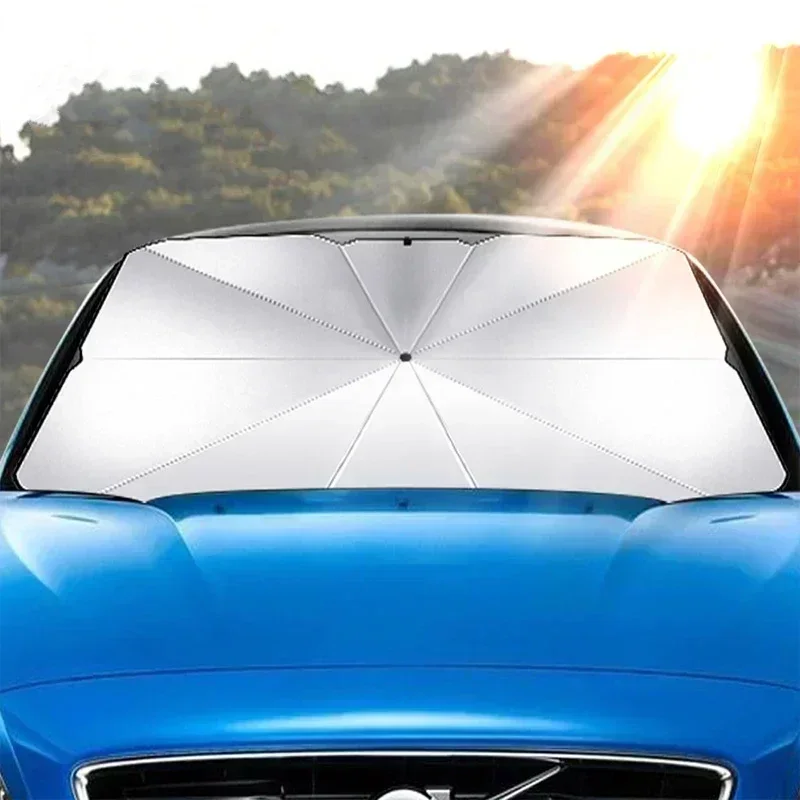 ร่มบังแดดรถยนต์ ผ้าคลุมกระจกหน - Car Sunshade Windshield Umbrella Foldable บทวิจารณ์และราคา