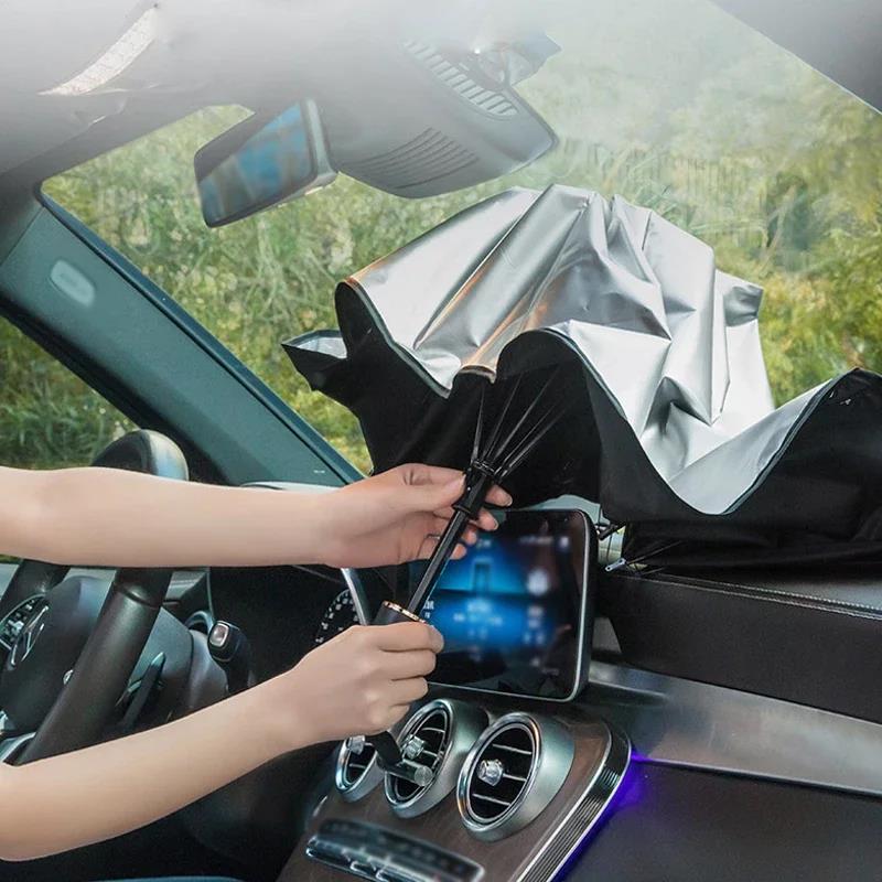 ที่บังแดดรถยนต์แบบพับได้ อเนกป - Car Sunshade Windshield Umbrella Foldable บทวิจารณ์และราคา