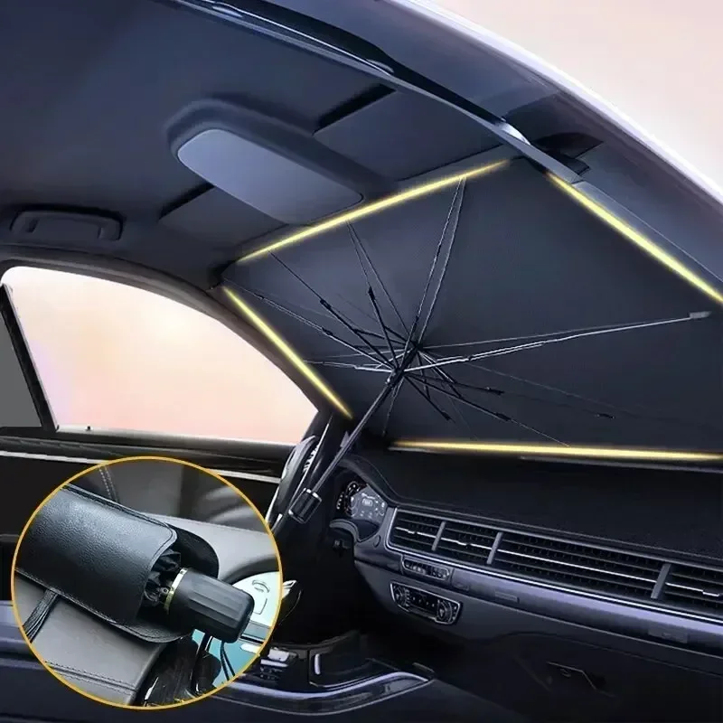 ร่มบังแดดรถยนต์แบบพับได้ สำหรั - Car Sunshade Windshield Umbrella Foldable บทวิจารณ์และราคา