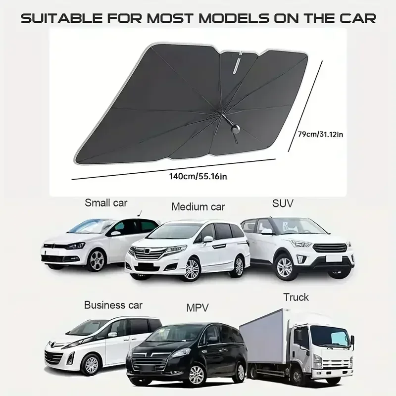 ร่มบังแดดรถยนต์แบบพับได้ สำหรั - Car Sunshade Windshield Umbrella Foldable บทวิจารณ์และราคา