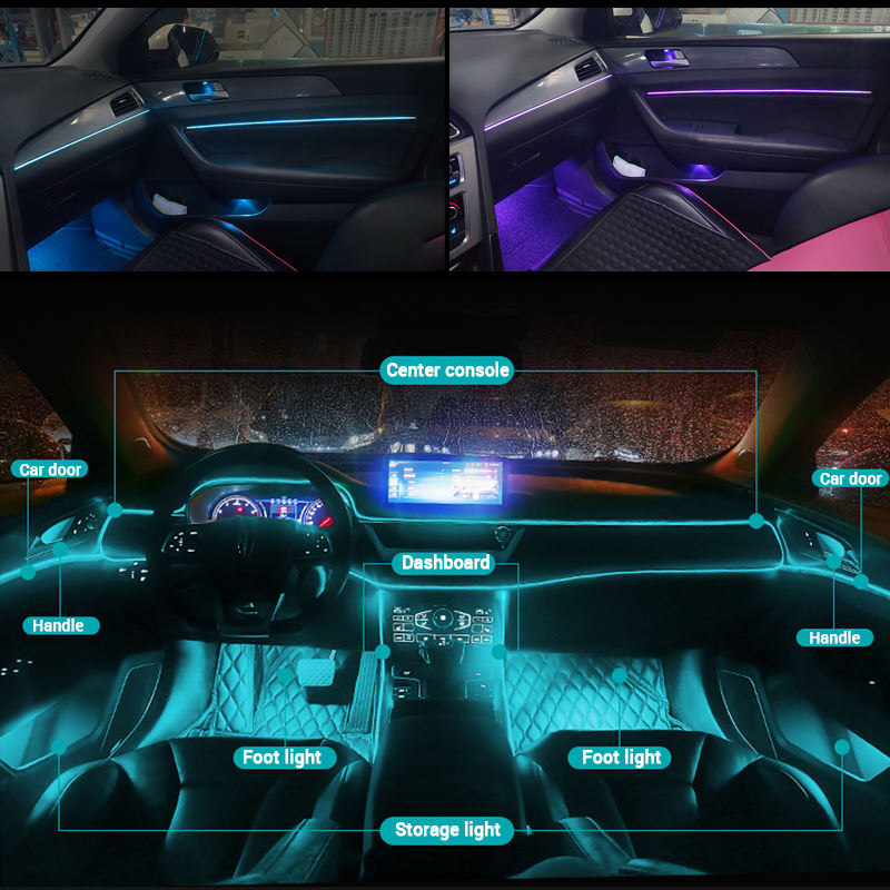 ไฟ LED ตกแต่งภายในรถยนต์ 26 in - Led Ambient Interior Car Lights App Control บทวิจารณ์และราคา