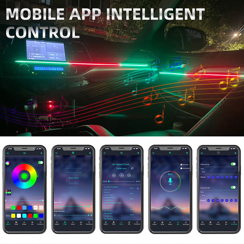 ไฟ LED ตกแต่งภายในรถยนต์ 26 in - Led Ambient Interior Car Lights App Control บทวิจารณ์และราคา