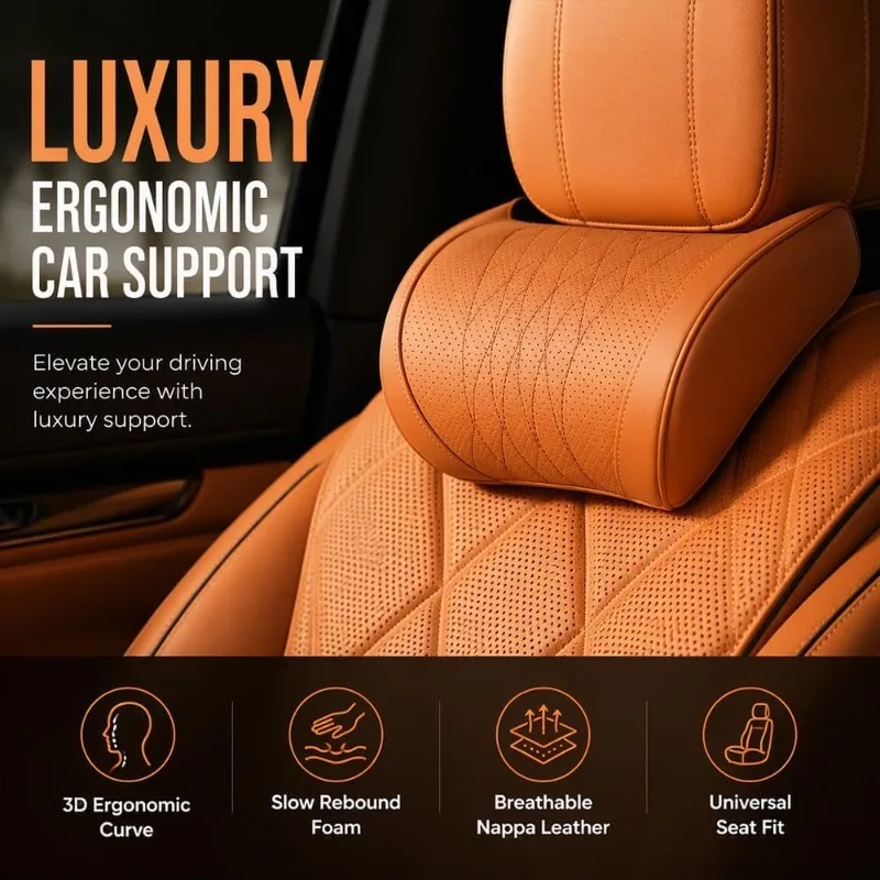 หมอนรองคอและหลังในรถยนต์อเนกปร - Memory Foam Car Neck Pillow Lumbar Support บทวิจารณ์และราคา